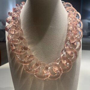 J Crew Vintage Pink Resin Link Necklace